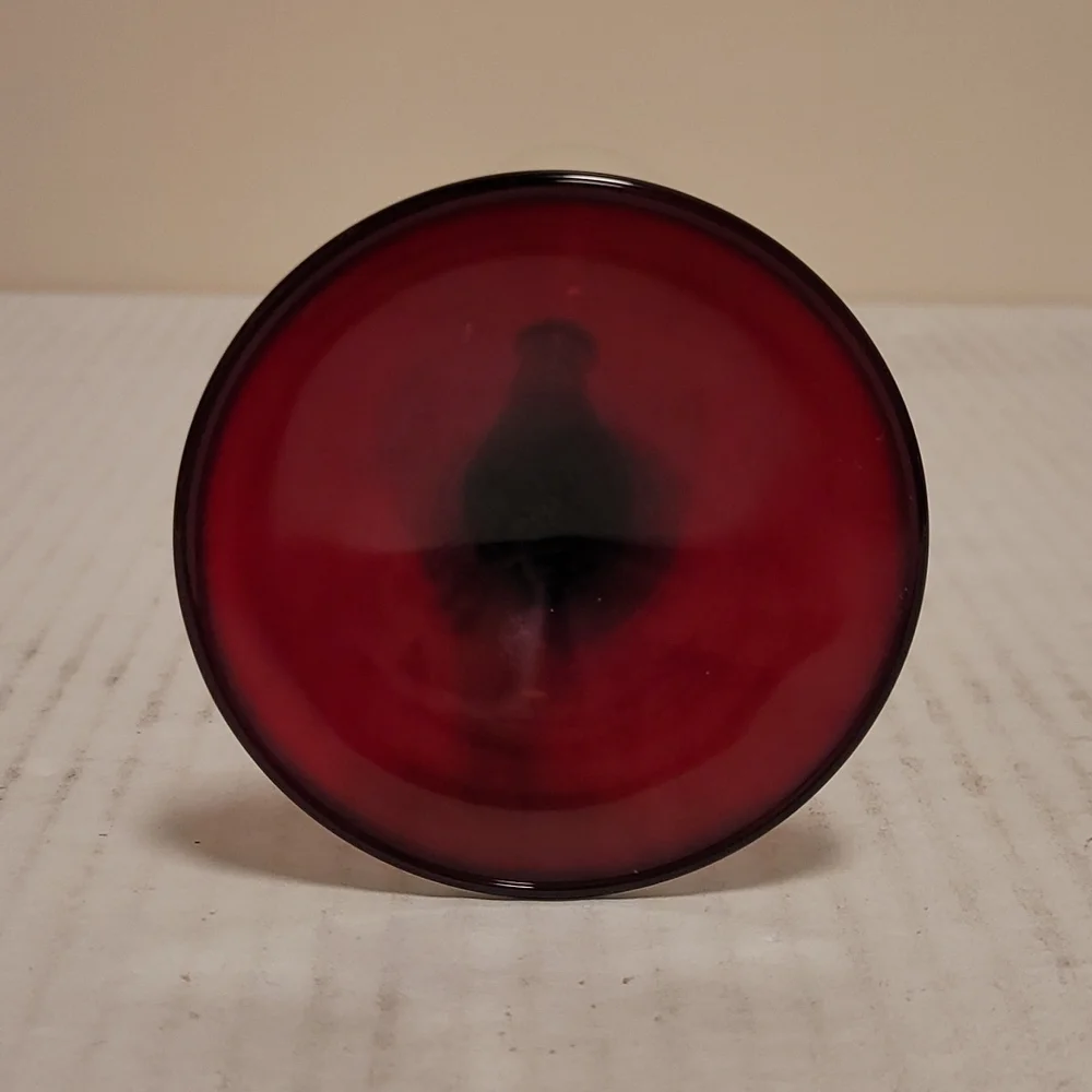 Set of 4 Crystal Red Stemmed Wine Glasses